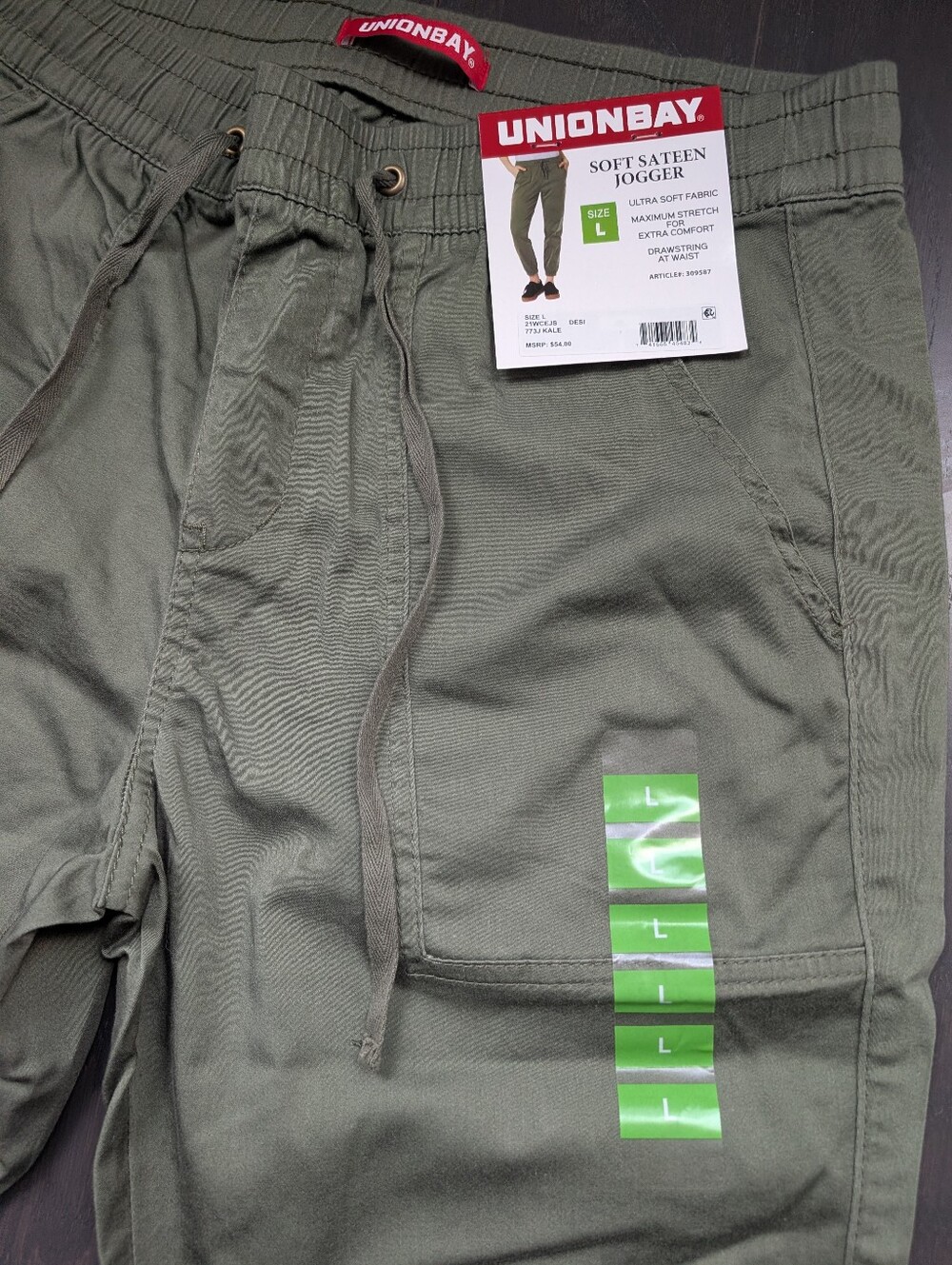 NWT UNIONBAY Olive Green Jogger Pants - Women's Size L